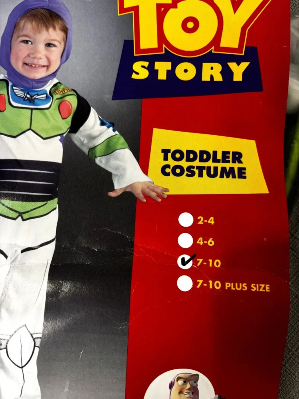 Vtg Buzz Lightyear Toy Story Costume Sz 7-10 NWT NOS